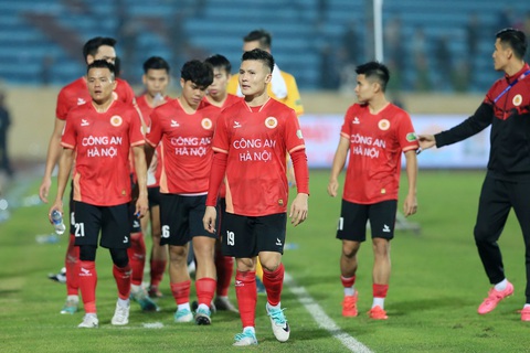 Vòng 8 V-League 2023-2024: Hướng về sân Hàng Đẫy- Ảnh 1. Các cầu thủ Công An Hà Nội sẽ lấy lại dáng dấp nhà vô địch trước B.Bình Dương? - Ảnh: H.TÙNG