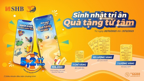 Cơ hội trúng 3 lượng vàng SJC khi giao dịch tại SHB- Ảnh 1. Quà tặng giá trị được SHB tặng cho khách hàng may mắn tham gia chương trình - Ảnh: SHB
