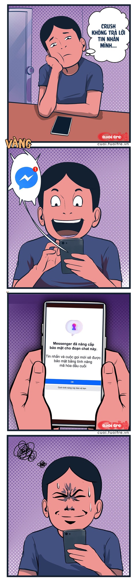 Dân FA mấy ngày nay bị tẽn tò với Messenger hơi nhiều- Ảnh 1. Dân FA bị tẽn tò với Messenger hơi nhiều... - Tranh: Vàng