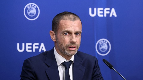 Những khoảnh khắc tiêu biểu của bóng đá thế giới năm 2023- Ảnh 5. Chủ tịch UEFA Aleksander Ceferin thất bại trong việc phản đối Super League - Ảnh: GETTY IMAGES