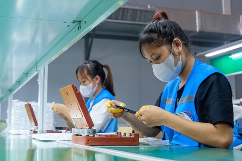 Công nhân sản xuất linh kiện điện thoại thông minh tại một nhà máy vốn FDI tại Bắc Ninh - Ảnh: NGUYÊN BẢO Công nhân sản xuất linh kiện điện thoại thông minh tại một nhà máy vốn FDI ở Bắc Ninh - Ảnh: NGUYÊN BẢO