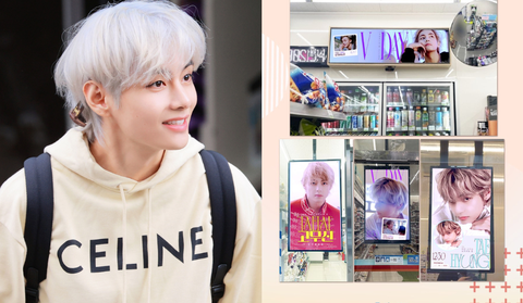 Đang tại ngũ, V (BTS) vẫn 'ăn sinh nhật' khắp châu Á- Ảnh 1. V (BTS) được fan tổ chức sinh nhật khủng chưa từng có