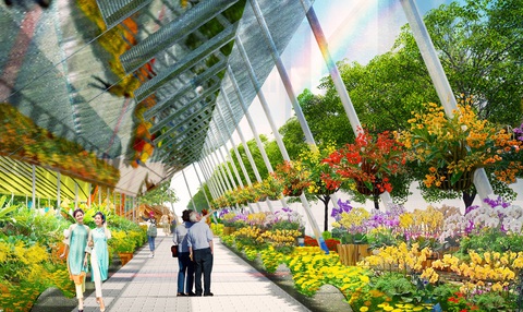 Phác thảo mới nhất về thuyền rồng, hoa xuân trên đường hoa Nguyễn Huệ 2024- Ảnh 3. Thuyền rồng hoa xuân được xem là điểm thơ nhất trên đường hoa năm nay