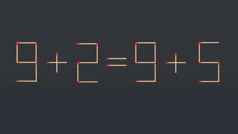Thử tài IQ: Di chuyển một que diêm để 9+2=9+5 thành phép tính đúng- Ảnh 1.