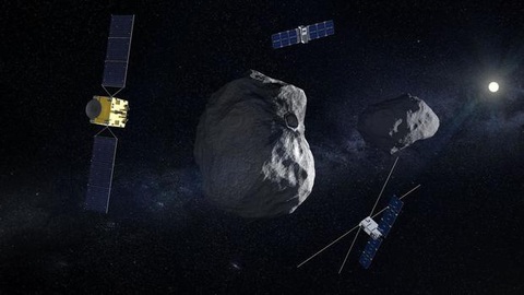 Minh họa sứ mệnh Hera quay trở lại hệ tiểu hành tinh Didymos-Dimorphos mà sứ mệnh DART của NASA đã ghé thăm vào năm 2022.- Ảnh: ESA Minh họa sứ mệnh Hera quay trở lại hệ tiểu hành tinh Didymos - Dimorphos mà sứ mệnh DART của NASA đã ghé thăm vào năm 2022 - Ảnh: ESA