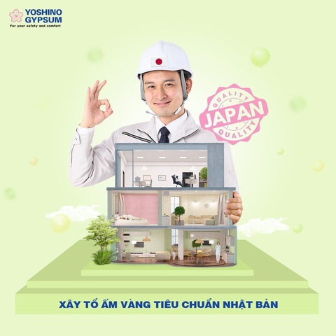Kinh nghiệm sửa nhà tiết kiệm chi phí trong dịp Tết đến xuân về- Ảnh 4. Tấm thạch cao Yoshino - thương hiệu Nhật Bản