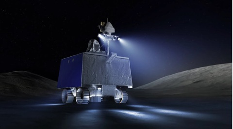 Minh họa tàu thăm dò vùng cực (VIPER) của NASA trên bề mặt Mặt trăng.- Ảnh: NASA Minh họa tàu thăm dò vùng cực (VIPER) của NASA trên bề mặt Mặt trăng - Ảnh: NASA