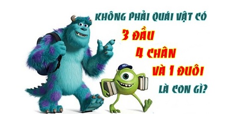 Câu đố hack não: Con gì có 3 đầu, 4 chân và 1 cái đuôi?- Ảnh 1. Câu đố hack não: Con gì có 3 đầu, 4 chân và 1 cái đuôi?- Ảnh 1.