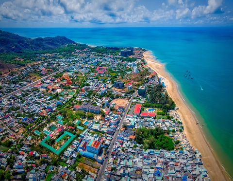 Vùng đất ven biển Long Điền phát triển nhanh nhờ kinh tế biển, du lịch - Ảnh: Huyện Long Điền cung cấp
