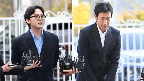 G-Dragon (trái) và diễn viên Lee Sun Kyun trình diện cảnh sát - Ảnh: Yonhap News/ Dispatch. G-Dragon (trái) và diễn viên Lee Sun Kyun trình diện cảnh sát - Ảnh: Yonhap News/ Dispatch