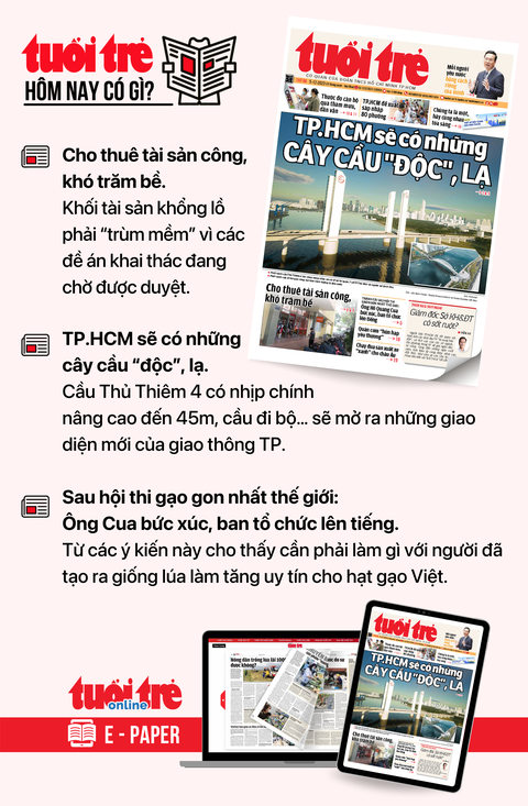 Tin tức chính trên Tuổi Trẻ nhật báo hôm nay 2-12. Để đọc Tuổi Trẻ báo in phiên bản E-paper, mời bạn đăng ký Tuổi Trẻ Sao TẠI ĐÂY Tin tức chính trên Tuổi Trẻ nhật báo hôm nay 5-12. Để đọc Tuổi Trẻ báo in phiên bản E-paper, mời bạn đăng ký Tuổi Trẻ Sao TẠI ĐÂY