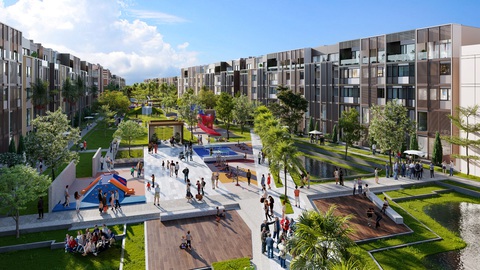 The Global City tung ra Mặt còn lại của SOHO Park View giáp công viên thoáng đãng.