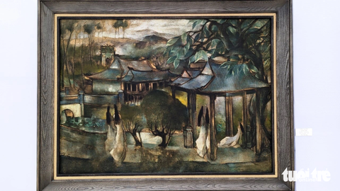 Hàng loạt tranh quý cất kho lần đầu ra mắt công chúng xứ Huế- Ảnh 6. "Lăng Tự Đức" của họa sĩ Tôn Thất Văn - Ảnh: NHẬT LINH