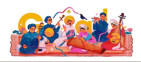 Google Doodle tôn vinh nghệ thuật đờn ca tài tử - Ảnh chụp màn hình Google Doodle tôn vinh nghệ thuật đờn ca tài tử