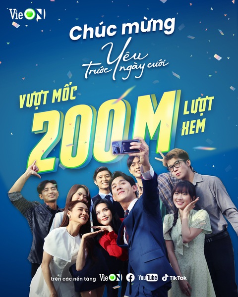 Song Luân lên tiếng về loạt phản hồi tiêu cực trong 'Yêu trước ngày cưới'- Ảnh 1. "Yêu trước ngày cưới" đạt 200 triệu lượt xem sau 8 tập phim lên sóng.