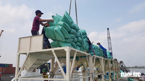 Giá gạo cao nhất, rơi vào cuối vụ nên Việt Nam xuất khẩu gạo rất ít- Ảnh 1. Nhiều doanh nghiệp xuất khẩu gạo tại ĐBSCL dự kiến cả năm 2023 Việt Nam xuất khẩu gạo trên 8 triệu tấn, với trị giá trên 4,5 tỉ USD - Ảnh: BỬU ĐẤU