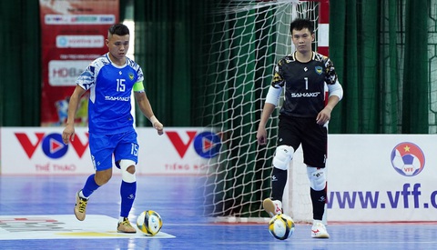 Hai cầu thủ futsal Việt Nam sang Thái Lan thi đấu- Ảnh 2. Khổng Đình Hùng (trái) và Nguyễn Hoàng Anh trong màu áo CLB Sahako - Ảnh: SAHAKO FC