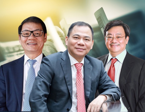 Các tỉ phú Việt tăng tìm kiếm nguồn vốn nước ngoài- Ảnh 1. Ông Trần Bá Dương, Phạm Nhật Vượng (giữa) và Nguyễn Đăng Quang (bìa phải) đang điều hành các doanh nghiệp đủ khả năng gọi vốn trong nước lẫn quốc tế.