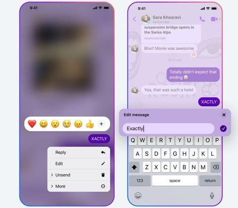 Mã hóa tin nhắn trở thành tính năng mặc định trên Facebook Messenger- Ảnh 2. Mesenger cho phép chỉnh sửa tin nhắn trong 15 phút sau khi đã gởi đi - Ảnh: Loredana Crisan