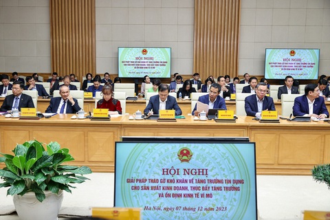 Thủ tướng: Chấm dứt cho vay tập trung vào một số doanh nghiệp là sân sau- Ảnh 1. Thủ tướng chủ trì cuộc họp tháo gỡ khó khăn về tăng trưởng tín dụng - Ảnh: VGP