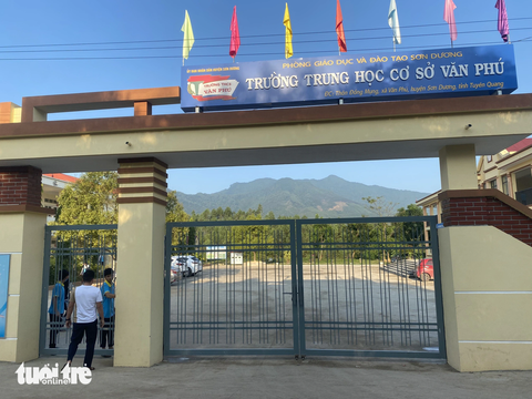 Cô giáo kể thường xuyên bị học sinh đánh, phụ huynh nói cô vẫn 'khiêu chiến' với lớp- Ảnh 2. Trường THCS Văn Phú, huyện Sơn Dương, Tuyên Quang, nơi xảy ra sự việc - Ảnh: NGUYÊN BẢO