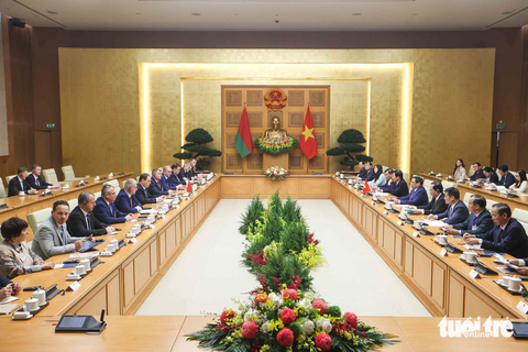 Thủ tướng Phạm Minh Chính đón, hội đàm Thủ tướng Belarus- Ảnh 7. Toàn cảnh hội đàm giữa hai Thủ tướng - Ảnh: NGUYỄN KHÁNH