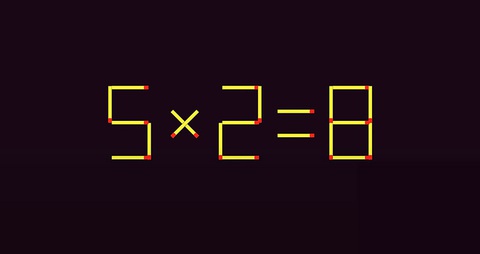 Thử tài IQ: Di chuyển hai que diêm để 5x2=8 thành phép tính đúng- Ảnh 1. Thử tài IQ: Di chuyển hai que diêm để 5x2=8 thành phép tính đúng- Ảnh 1.