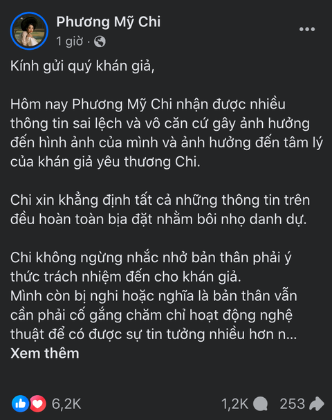 Từ khóa 'Phương Mỹ Chi' lọt top tìm kiếm, nữ ca sĩ dập tắt tin đồn- Ảnh 2. Nữ ca sĩ khẳng định tin đồn thất thiệt liên quan cá nhân. (Ảnh chụp màn hình)