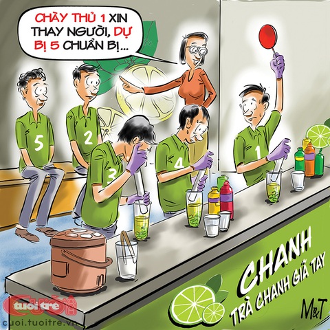 Chày thủ chạy đua cùng hot trend- Ảnh 1. Chày thủ chạy đua cùng hot trend - Tranh: Đỗ Minh Tuấn