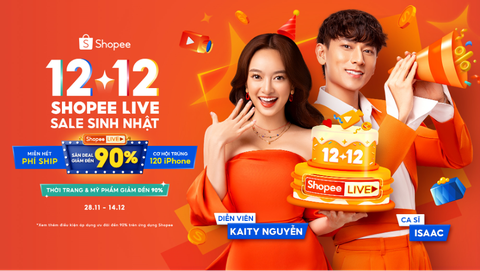 Mừng sinh nhật, Shopee tung ưu đãi và chương trình giải trí 12 ngày- Ảnh 1. Màn kết hợp mới lạ và nhiều màu sắc của cặp đôi đại sứ thương hiệu đón nhận sự hưởng ứng nồng nhiệt của người dùng.