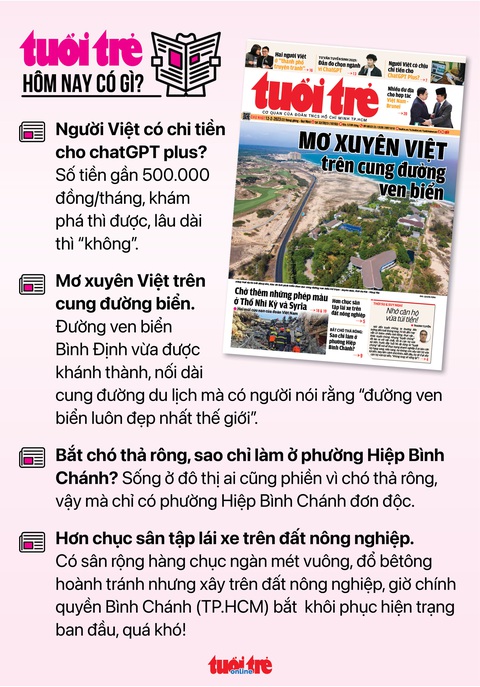 Tin tức sáng 12-2: Hải quân Việt Nam luyện tập chung với Hải quân Anh - Ảnh 5. Một số tin tức trên Tuổi Trẻ nhật báo hôm nay