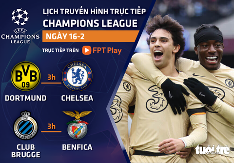 Lịch trực tiếp Champions League: Dortmund - Chelsea, Brugge - Benfica - Ảnh 1. Lịch trực tiếp Champions League: Dortmund - Chelsea, Brugge - Benfica - Ảnh 1.