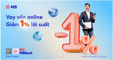 Vay vốn trên BIZ MBBank, khách hàng doanh nghiệp được giảm lãi suất tới 1%/năm - Ảnh 1. Vay vốn trên BIZ MBBank, khách hàng doanh nghiệp được giảm lãi suất tới 1%/năm - Ảnh 1.