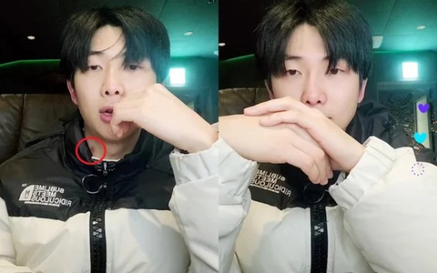 RM BTS lộ hickey - ‘dấu vết tình yêu’ trên sóng livestream - Ảnh 2. RM BTS lộ hickey - ‘dấu vết tình yêu’ trên sóng livestream - Ảnh 2.