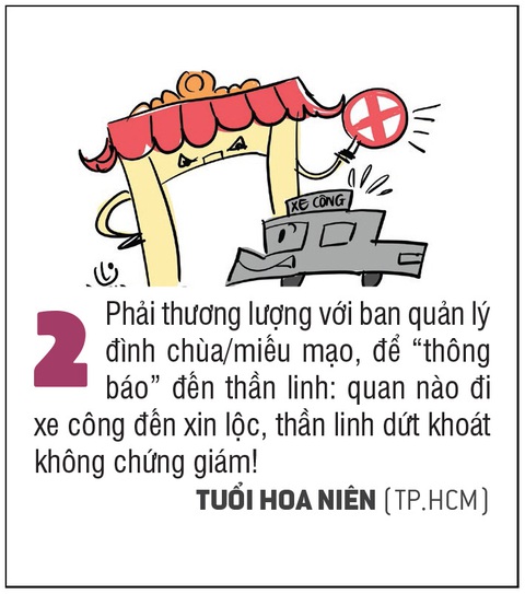 10 biện pháp vui để quan chức không dùng xe công đi lễ đầu năm - Ảnh 2. 10 biện pháp vui để quan chức không dùng xe công đi lễ đầu năm - Ảnh 2.