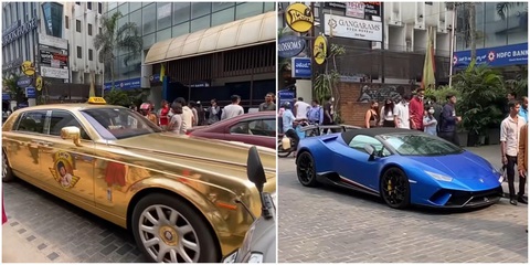 Triệu phú Ấn Độ sử dụng Rolls-Royce bọc vàng tiền tỉ làm taxi cho khách VIP - Ảnh 4. Triệu phú Ấn Độ sử dụng Rolls-Royce bọc vàng tiền tỉ làm taxi cho khách VIP - Ảnh 4.