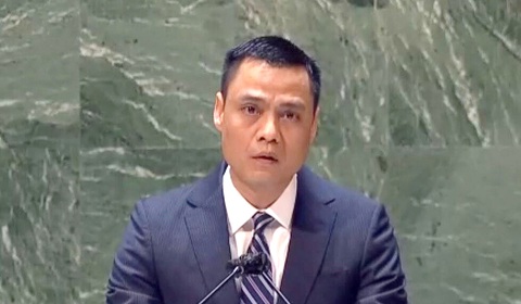 Chiến sự Nga - Ukraine: Một năm mất mát - LHQ: Chiến sự càng kéo dài, khó khăn càng lớn - Ảnh 1. Đại sứ Đặng Hoàng Giang, trưởng Phái đoàn thường trực Việt Nam tại LHQ - Ảnh: LHQ