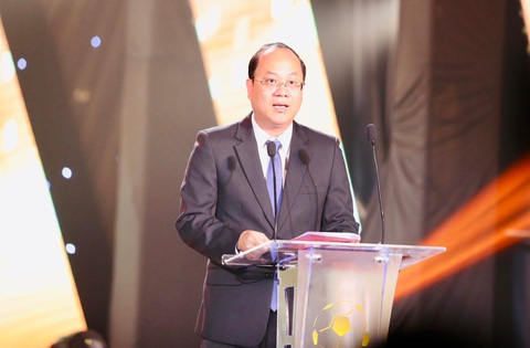 Trực tuyến: Huỳnh Như đoạt Quả bóng vàng nữ 2022 - Ảnh 7. Ông Nguyễn Hồ Hải, phó bí thư Thành Uỷ TP.HCM phát biểu tại Lễ trao giải quả bóng vàng Việt Nam 2022 - Ảnh: NGUYÊN KHÔI
