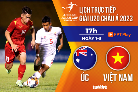 Lịch trực tiếp U20 Việt Nam - U20 Úc - Ảnh 1. Lịch trực tiếp U20 Việt Nam - U20 Úc - Ảnh 1.