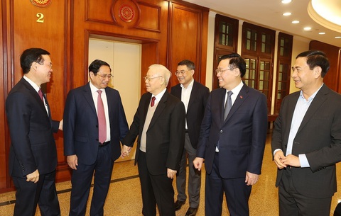 Bộ Chính trị, Ban Bí thư gặp mặt các nguyên lãnh đạo cấp cao của Đảng, Nhà nước - Ảnh 5. Bộ Chính trị, Ban Bí thư gặp mặt các nguyên lãnh đạo cấp cao của Đảng, Nhà nước - Ảnh 5.