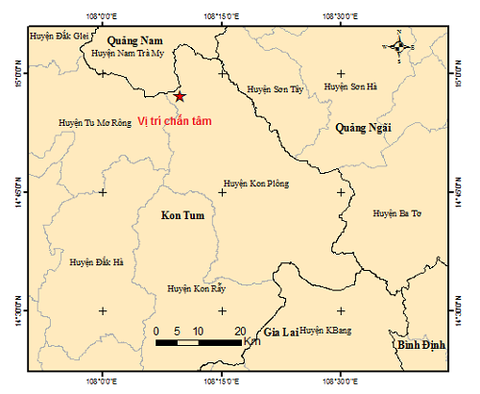 Một ngày 5 trận động đất ở Kon Tum - Ảnh 1. Một ngày 5 trận động đất ở Kon Tum - Ảnh 1.