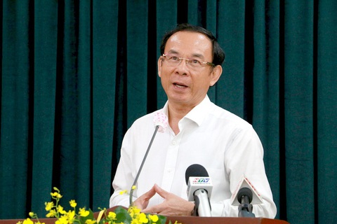 Bí thư Nguyễn Văn Nên: TP.HCM đã xin trung ương áp dụng trước một số cơ chế bảo vệ cán bộ - Ảnh 1. Bí thư Thành ủy TP.HCM Nguyễn Văn Nên phát biểu tại hội thảo - Ảnh: T.H.