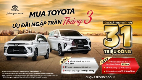 Chương trình ưu đãi tháng 3 khi mua Veloz Cross và Avanza Premio - Ảnh 1. Chương trình ưu đãi tháng 3 khi mua Veloz Cross và Avanza Premio - Ảnh 1.