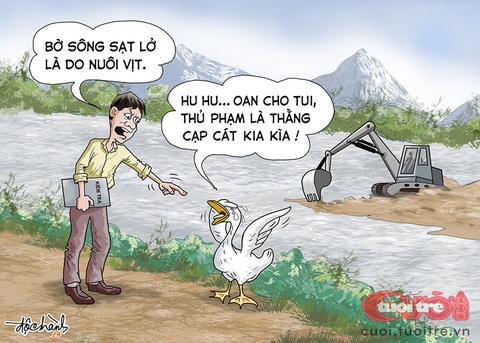Cán bộ xã: Nuôi vịt làm sạt lở bờ sông! - Ảnh 1. Cán bộ xã: Nuôi vịt làm sạt lở bờ sông! - Ảnh 1.