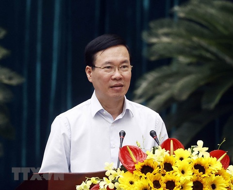 Chủ tịch nước Võ Văn Thưởng dự tổng kết chiến lược bảo vệ Tổ quốc tại TP.HCM - Ảnh 2. Chủ tịch nước Võ Văn Thưởng dự tổng kết chiến lược bảo vệ Tổ quốc tại TP.HCM - Ảnh 2.