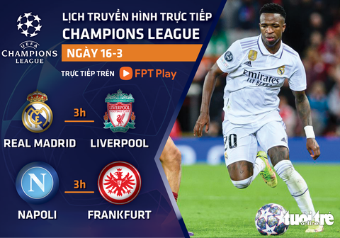 Lịch trực tiếp Champions League: Real Madrid - Liverpool - Ảnh 1. Lịch trực tiếp Champions League: Real Madrid - Liverpool - Ảnh 1.