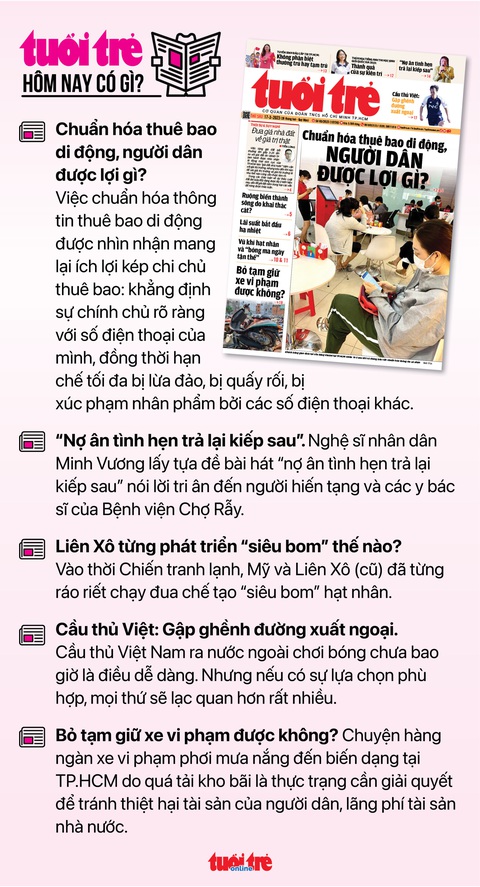 Tin tức sáng 17-3: Cẩn thận tiền điện leo thang; xuất khẩu hạt điều tăng mạnh - Ảnh 8. Một số tin tức trên Tuổi Trẻ nhật báo hôm nay 17-3