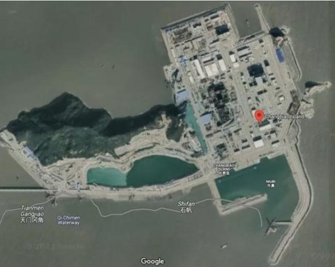 Trung Quốc nhập Uranium Nga làm dấy lên lo ngại về cuộc chạy đua vũ trang mới - Ảnh 1. Hình chụp vệ tinh khu vực đảo Chiangbao có lò phản ứng neutron nhanh CFR-600 - Ảnh: GOOGLE MAP