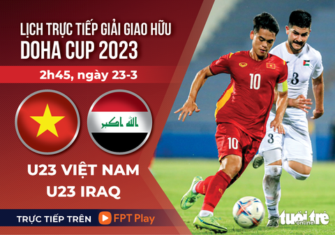 Lịch trực tiếp U23 Việt Nam gặp Iraq ở Doha Cup 2023 - Ảnh 1. Lịch trực tiếp U23 Việt Nam gặp Iraq ở Doha Cup 2023 - Ảnh 1.