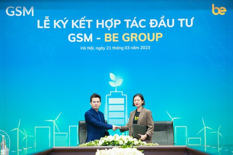 Ông Nguyễn Văn Thanh - Tổng giám đốc Công ty GSM và bà Vũ Hoàng Yến - Tổng giám đốc Be Group ký kết thoả thuận hợp tác đầu tư sáng 21/3/2023 tại Hà Nội Ông Nguyễn Văn Thanh - Tổng giám đốc Công ty GSM, và bà Vũ Hoàng Yến - Tổng giám đốc Be Group, ký kết thỏa thuận hợp tác đầu tư sáng 21-3-2023 tại Hà Nội